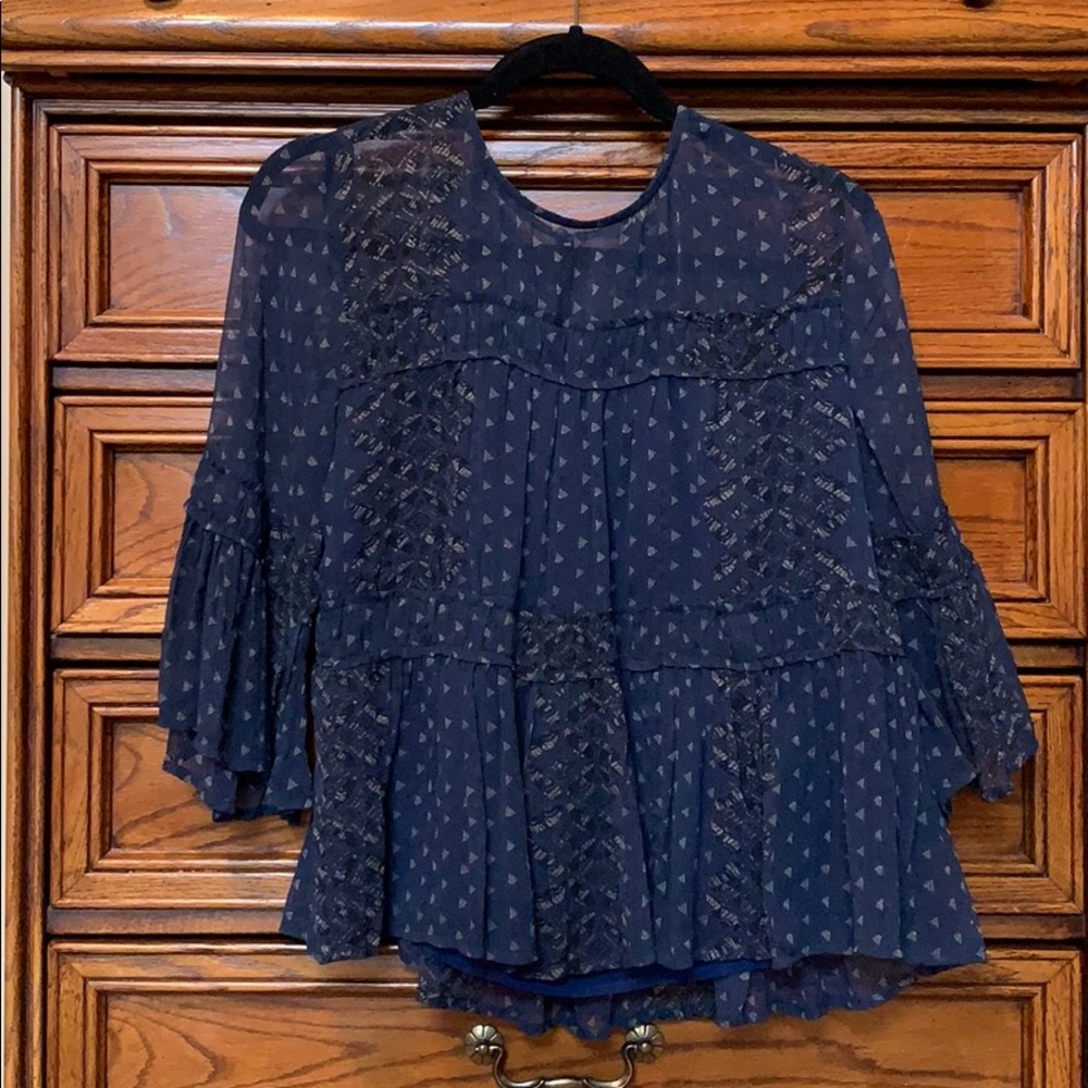 NWOT Lucky Brand Boho Peasant Blouse - Picture 2 of 8
